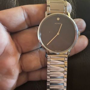 Movado Classic Museum 2100015 Men Navy Blue Dial Stainless Steel Watch